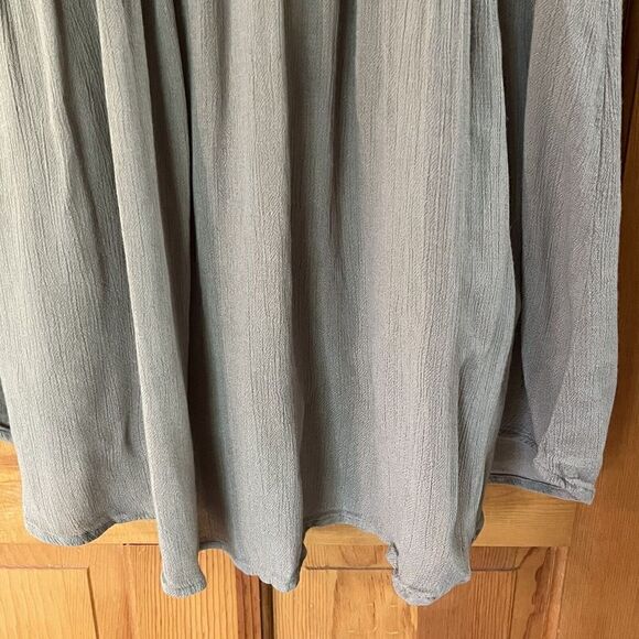 O'Neill Nala Dress XS Woven Mini Sage Green Flowy Boho Ladder Lace Lined Vneck - Picture 5 of 8